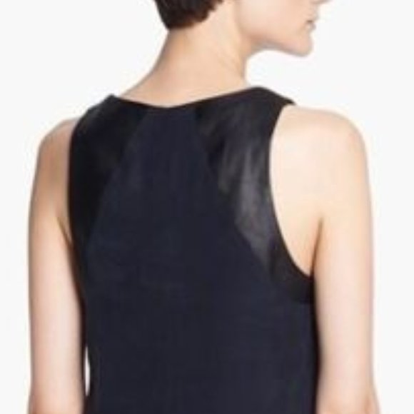 Rag & Bone Leather SILK Tank Top Tunic Black NEW - Picture 4 of 16